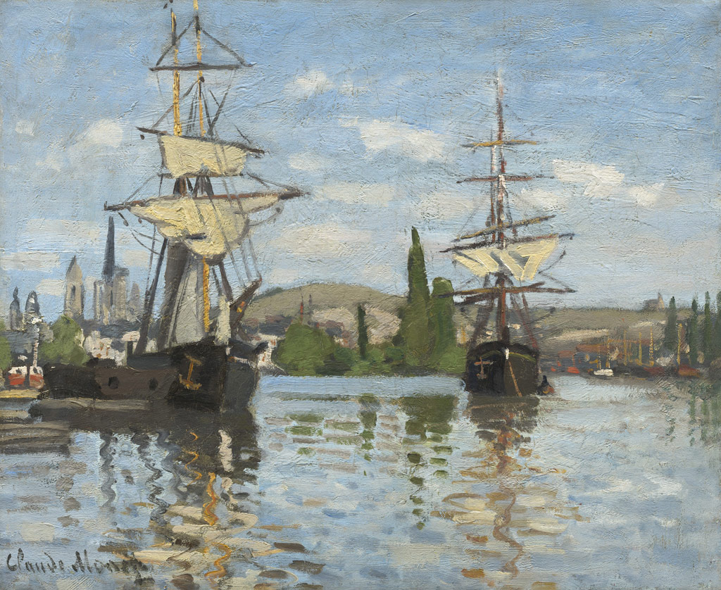 絵画 額装絵画 クロード・モネ 「セーヌ河の帆船」 世界の名画シリーズ 